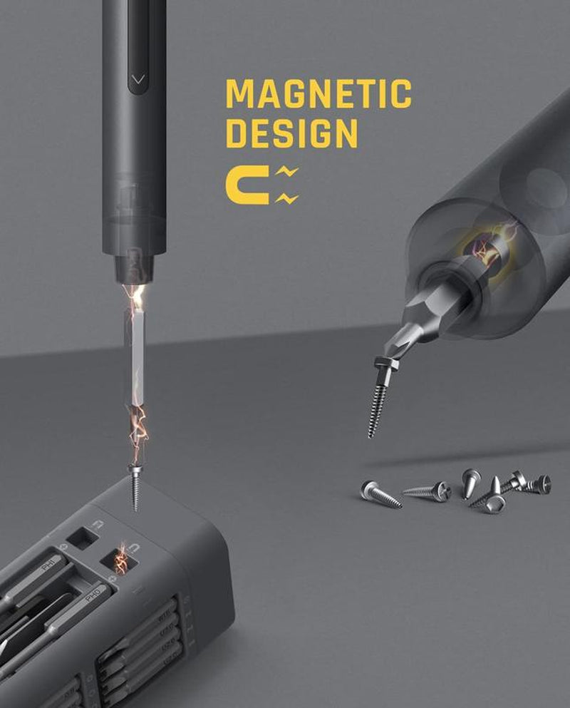 Fanttik E1 MAX 3.7V Mini Electric Screwdriver 50-In-1 Magnetic Bits 5/32''Hex Magnetic Storage, Repair Tool Set for Phone Camera Laptop 3D Printer - Hardware Cordless