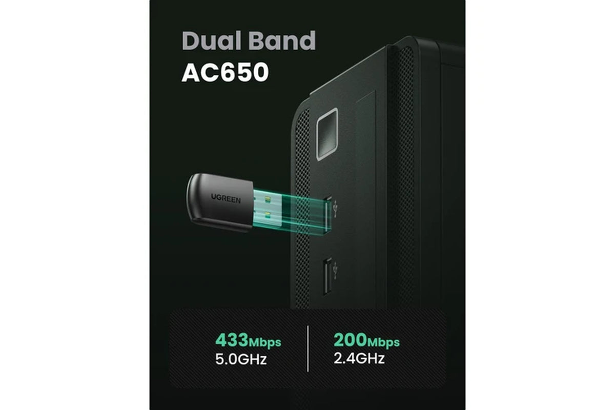 UGREEN 20204 AC650 Dual Band USB WLAN Adapter