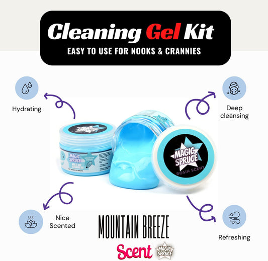 Car Cleaning Gel Kit for Interior, Non Water Car Detailing Putty, Scented Car Dashboard Cleaner, Car Cleaning Products, Upholstery Dust Remover, Vent, Reusable PC Laptop, Keyboard Cleaner