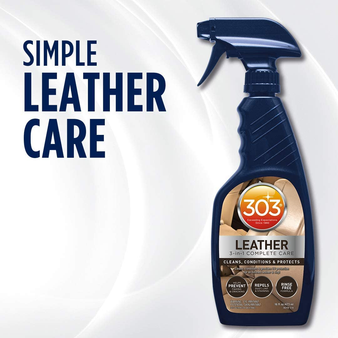 303® Automotive Leather Care Spray - 3-in-1 Protection, Prevent Cracking & Fading, UV Shield, Safe for All Leather & Vinyl - 473ml