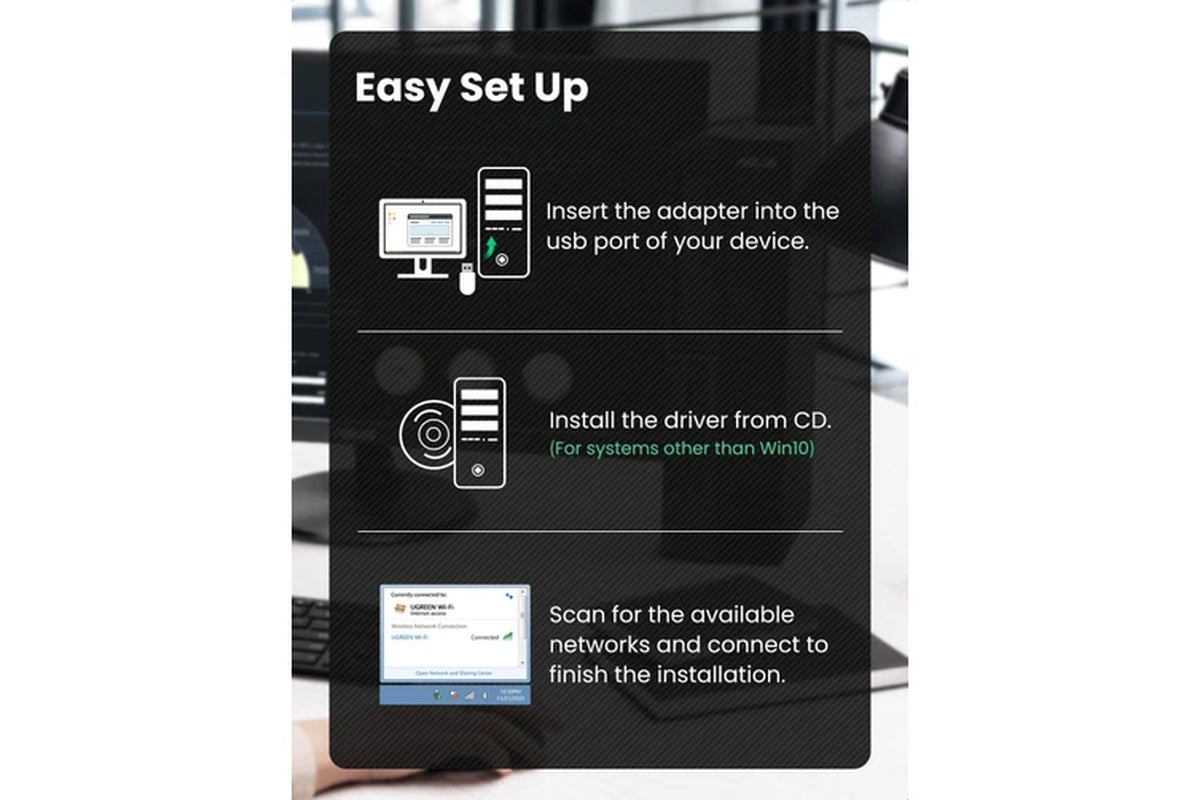 UGREEN 20204 AC650 Dual Band USB WLAN Adapter