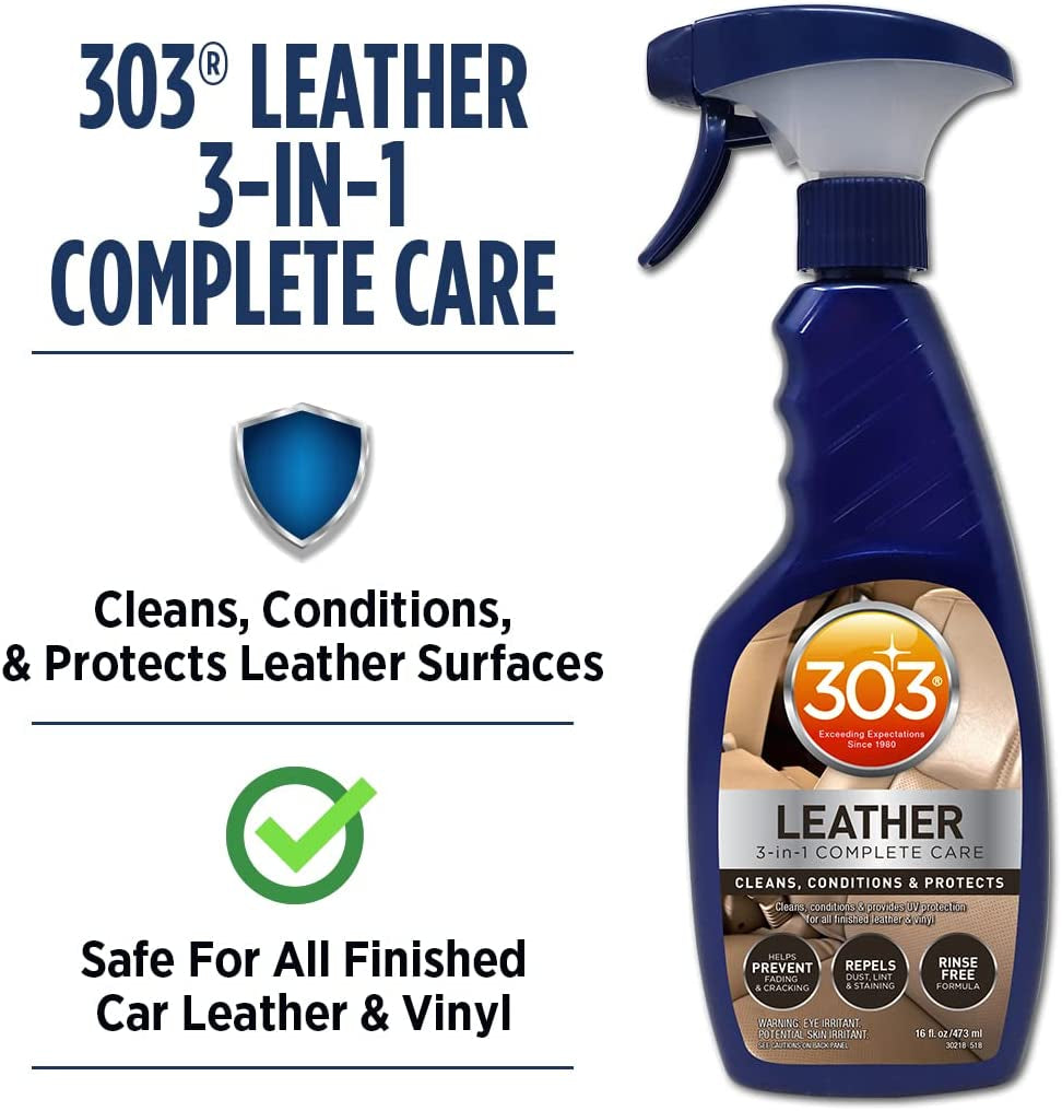 303® Automotive Leather Care Spray - 3-in-1 Protection, Prevent Cracking & Fading, UV Shield, Safe for All Leather & Vinyl - 473ml
