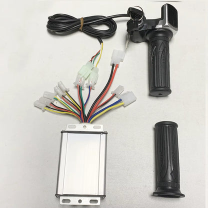 36V 1000W 30A E-Bike DC Brushed Motor Controller with LED Throttle Handlebar Kit for Chain Drive Electric Bicycle Scooter
