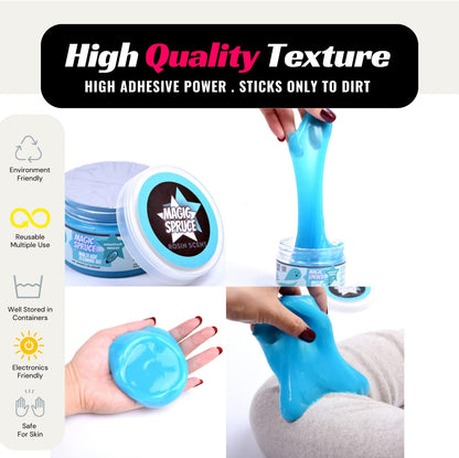 Car Cleaning Gel Kit for Interior, Non Water Car Detailing Putty, Scented Car Dashboard Cleaner, Car Cleaning Products, Upholstery Dust Remover, Vent, Reusable PC Laptop, Keyboard Cleaner