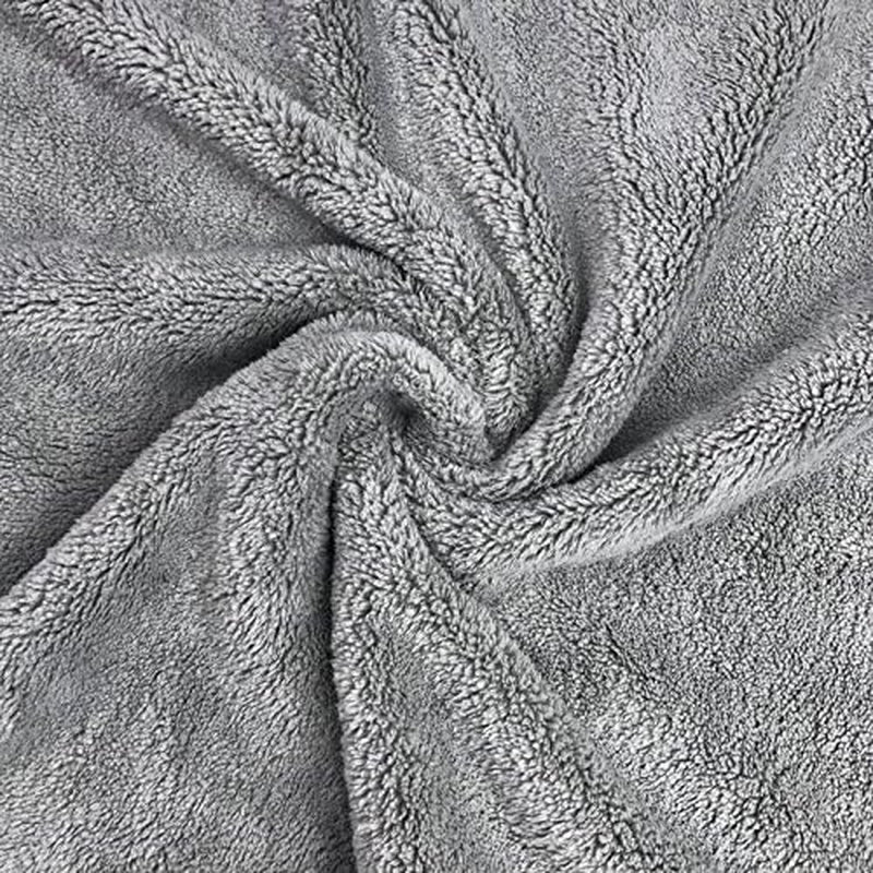 Microfiber Plush Car Drying Towel Cleaning Towels Super Absorbent Auto Detailing Towel 40X100Cm Gray