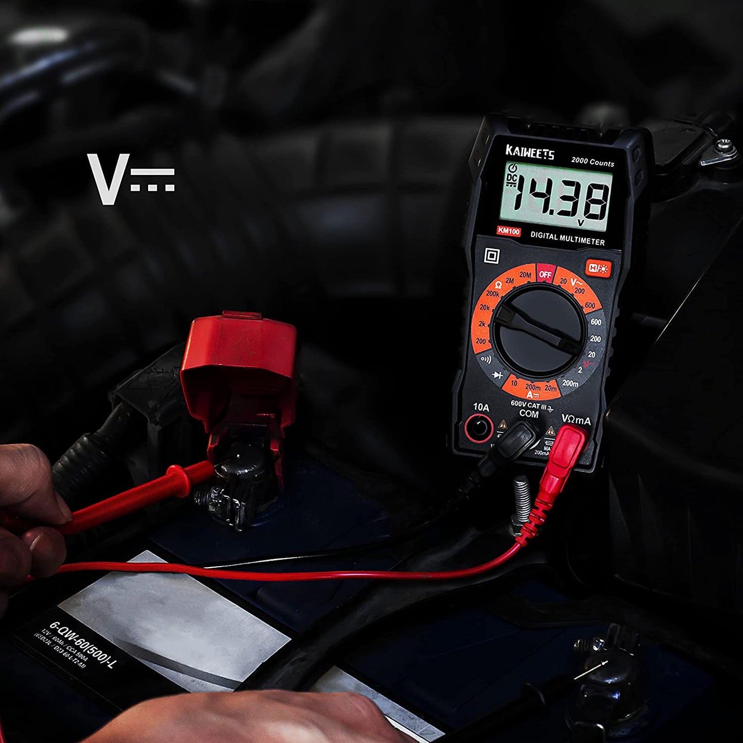 Multimeter 2000 Counts Digital Multimeter with DC AC Voltmeter, Ohm Volt Amp Test Meter and Continuity Test Diode Voltage Tester