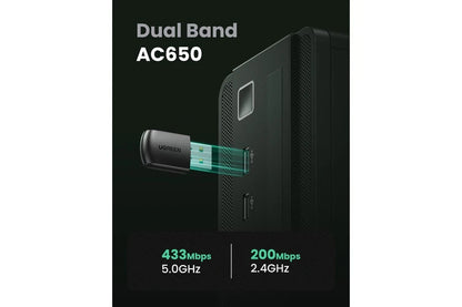 UGREEN 20204 AC650 Dual Band USB WLAN Adapter