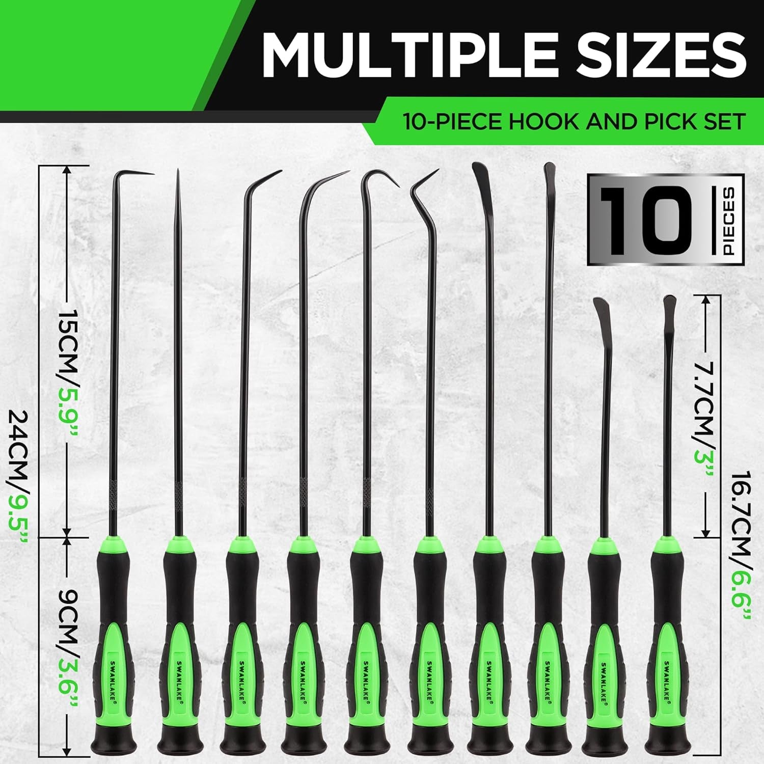 SWANLAKE 10-Piece Pick and Hook Set, Pick Tool Set for Car Auto Oil Seal/O-Ring Seal Gasket Pick Mini Hooks Puller Remover