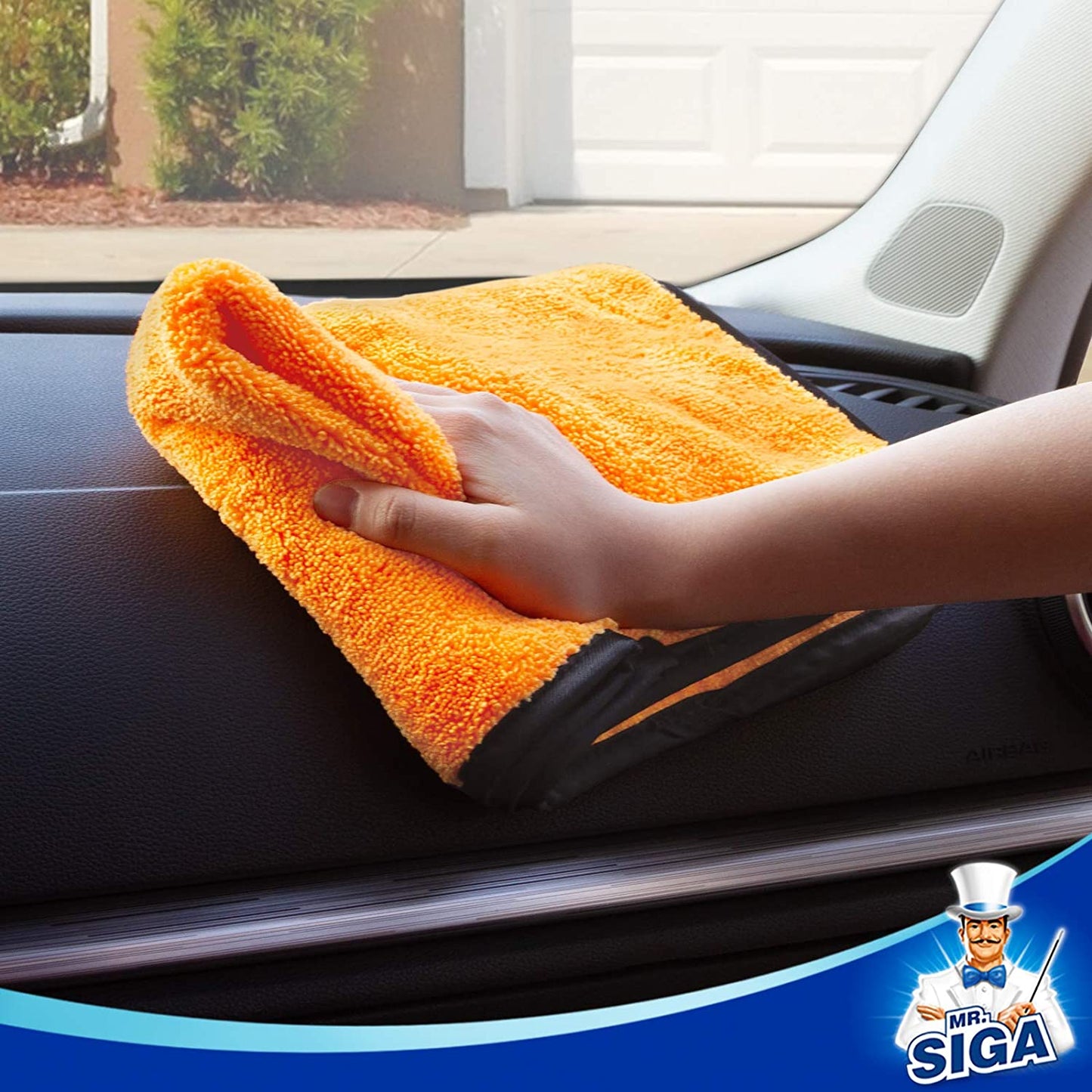 Premium Microfiber Cleaning Towels - Dual-Sided Car Wash & Detail Towels, Gold, 15.7"x23.6", 6 Pack