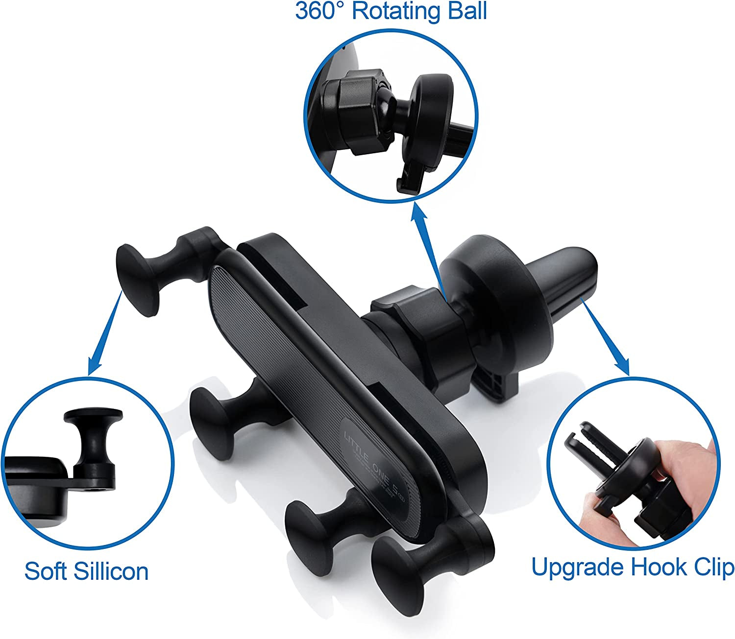 Air Vent Car Phone Holder,  Gravity Cradle Shakeproof Cell Phone Holder, Universal Compatible for Iphone Series Samsung Galaxy Series and All Other Smart Phones from 4.0-7.0 Inches