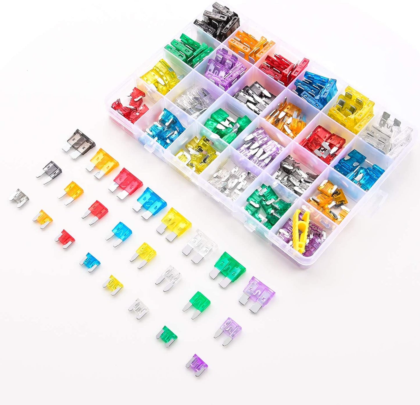272-Piece Assorted Blade Fuse Kit - Standard, Mini & Low Profile Fuses for Cars, Boats, Trucks & SUVs (2A to 35A)