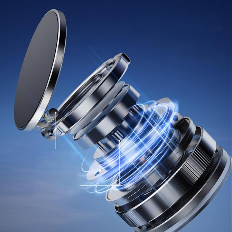 Vacuum Magnetic Phone Holder for Car, 360° Adjustable Suction Cup Phone Mount, Foldable & Portable Vacuum Magnetic Phone Stand for All Smartphones & All Car Models & Gym/Bathroom Mirror