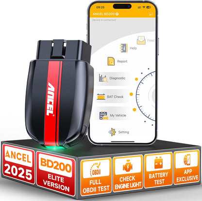 BD200 Bluetooth OBD2 Scanner with Battery Test- Car Code Reader Check Engine Diagnostic Scan Tools, Exclusive App on Ios & Android, Wireless OBDII Adapter Works for 1996 & Newer Vehicles