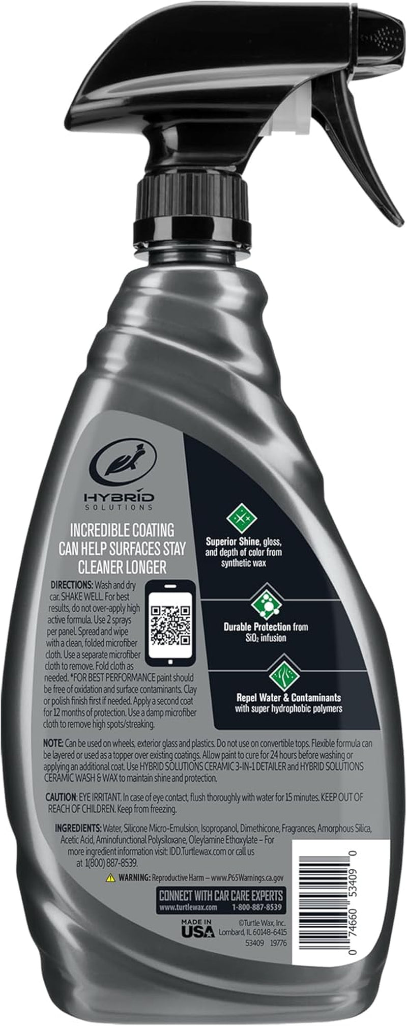 Turtlewax Hybrid Solutions Ceramic Spray Coating Wax - 473ml for Ultimate Shine and Protection