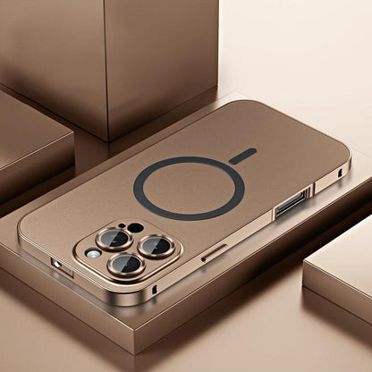 Alloy Aluminum Metal Mag Safe Magnetic Case for Iphone 16 15 14 13 12 Pro Max, Ultra Thin Phone Case Full Coverage Lens Protective Wireless Charging Protective Cover