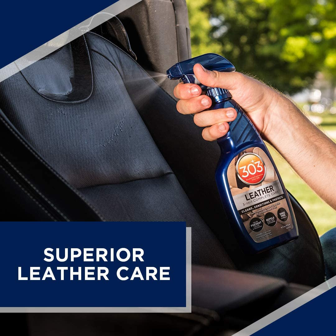 303® Automotive Leather Care Spray - 3-in-1 Protection, Prevent Cracking & Fading, UV Shield, Safe for All Leather & Vinyl - 473ml