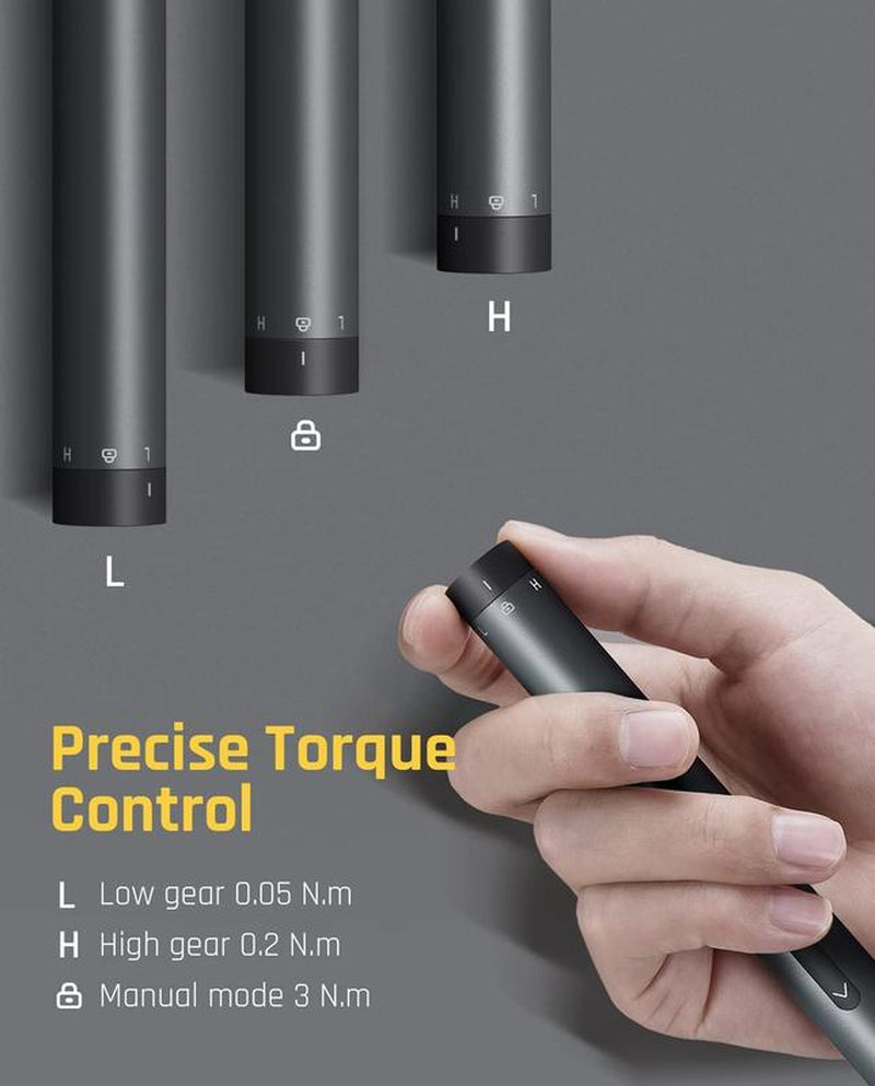 Fanttik E1 MAX 3.7V Mini Electric Screwdriver 50-In-1 Magnetic Bits 5/32''Hex Magnetic Storage, Repair Tool Set for Phone Camera Laptop 3D Printer - Hardware Cordless