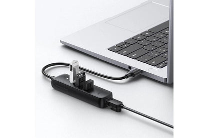 UGREEN 20984 USB 2.0 to 3 X USB2.0 with RJ45 (100Mbps) Ethernet Adapter (Black)