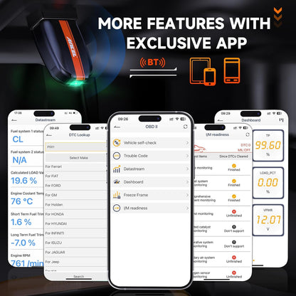 BD200 Bluetooth OBD2 Scanner with Battery Test- Car Code Reader Check Engine Diagnostic Scan Tools, Exclusive App on Ios & Android, Wireless OBDII Adapter Works for 1996 & Newer Vehicles
