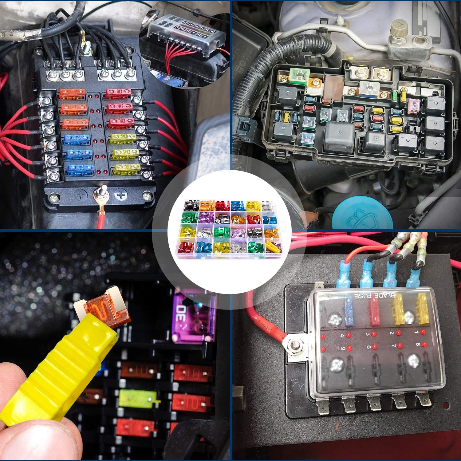 272-Piece Assorted Blade Fuse Kit - Standard, Mini & Low Profile Fuses for Cars, Boats, Trucks & SUVs (2A to 35A)