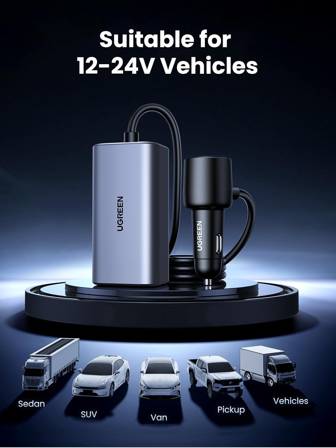 150W Car Charger Super Fast Charging, 4 Ports USB C Car Charger, PD 140W Gan, PPS 45W, SCP 22.5W, Clip Design, Compatible with Macbook, Ipad, Iphone 17 Pro Max, Galaxy S25/S24/S23