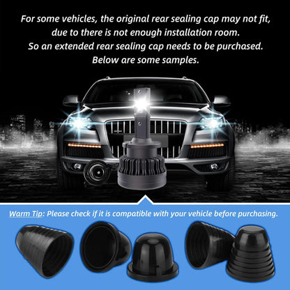 D4S LED Headlight Bulb - 400% More Brightness 6000K High and Low Beam Xenon HID Replacement Lights - Pack of 2