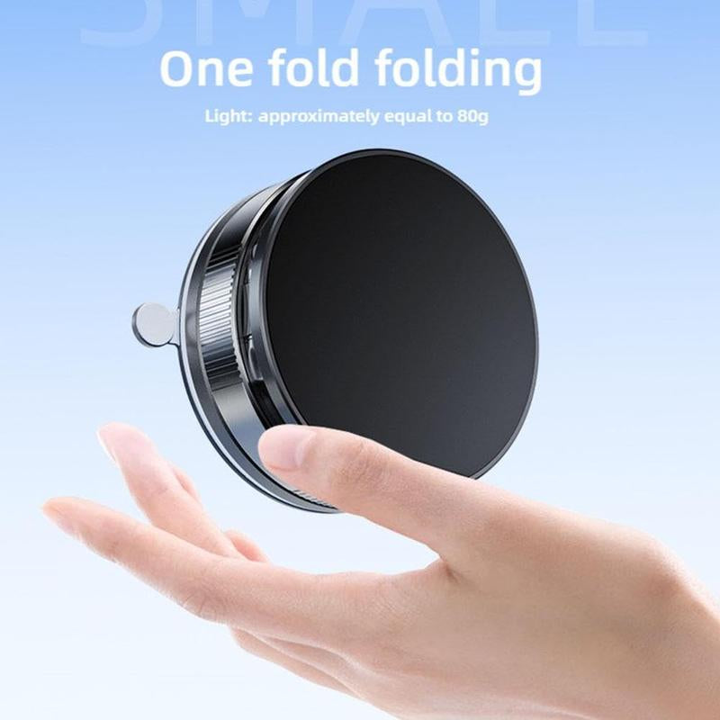 Vacuum Magnetic Phone Holder for Car, 360° Adjustable Suction Cup Phone Mount, Foldable & Portable Vacuum Magnetic Phone Stand for All Smartphones & All Car Models & Gym/Bathroom Mirror