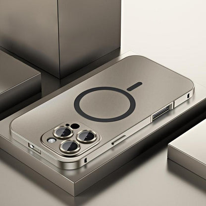 Alloy Aluminum Metal Mag Safe Magnetic Case for Iphone 16 15 14 13 12 Pro Max, Ultra Thin Phone Case Full Coverage Lens Protective Wireless Charging Protective Cover