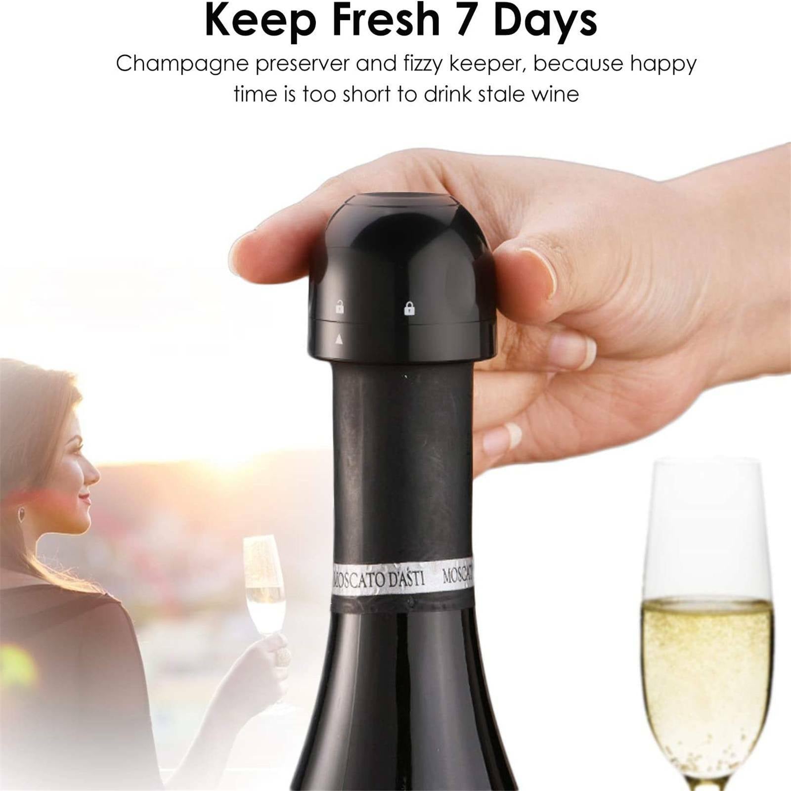 4X Silicone Sealed Champagne Stopper Red Wine Bottle Preserver Vacuum Plug Tools