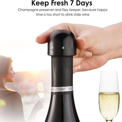 4X Silicone Sealed Champagne Stopper Red Wine Bottle Preserver Vacuum Plug Tools