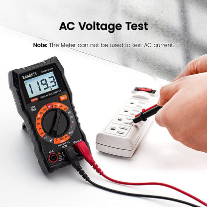 Multimeter 2000 Counts Digital Multimeter with DC AC Voltmeter, Ohm Volt Amp Test Meter and Continuity Test Diode Voltage Tester