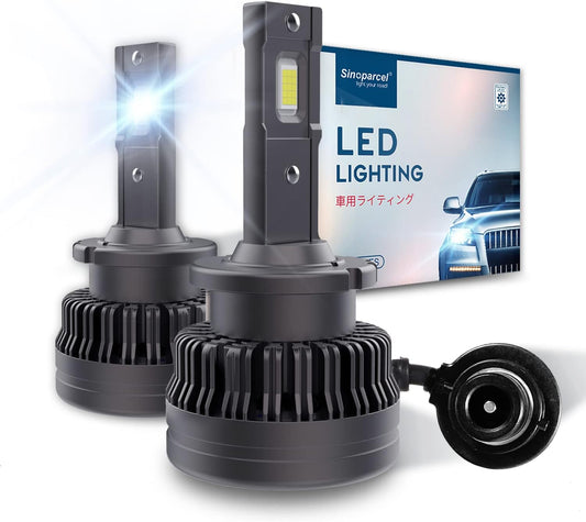 D4S LED Headlight Bulb - 400% More Brightness 6000K High and Low Beam Xenon HID Replacement Lights - Pack of 2