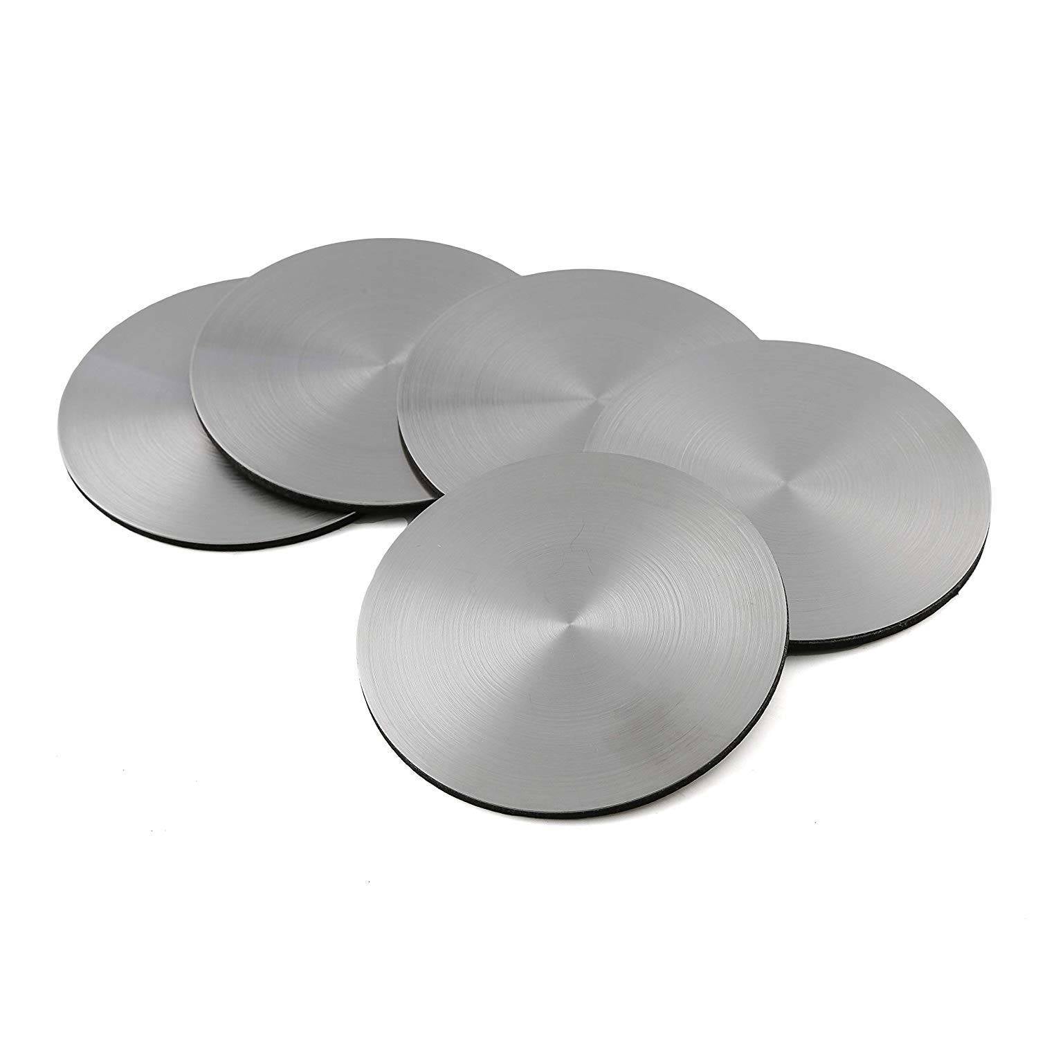 6Xstainless Steel Coasters for Drinks with Holder Heat Resistant Cup Mat Pad Set