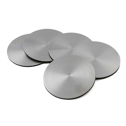 6Xstainless Steel Coasters for Drinks with Holder Heat Resistant Cup Mat Pad Set
