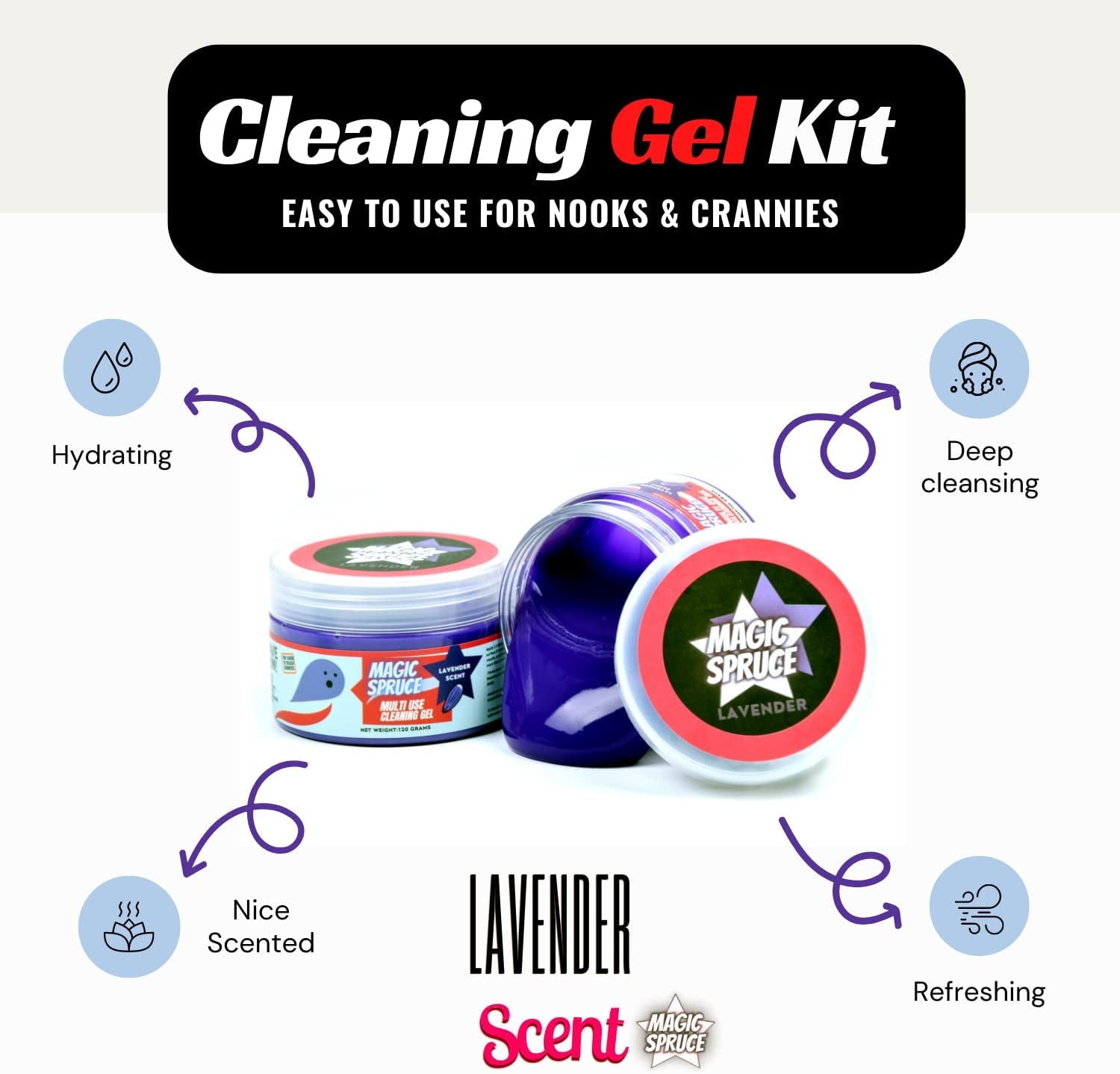 Car Detailing Kit Gel for Car Interior Dashboard Cleaner Products, Non-Water Dust Remover Scented Freshner, Upholstery Cleaning Putty, Pc Laptop Computer Cleaning Accessories Car Slime Kits