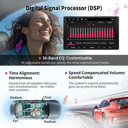 [9Inch]  A6 PF Android In-Dash Video, Double-Din Car Stereo, Wireless Carplay & Android Auto, Car GPS In-Dash Navigation, Dual Bluetooth, Wifi/Bt/Usb Tethering, HD LRV, 2G+32G, A6G209PF