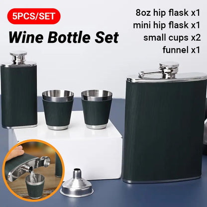 Stainless Steel Hip Flask Portable Pocket Bottle Wine Pot for Outdoor Travel Use