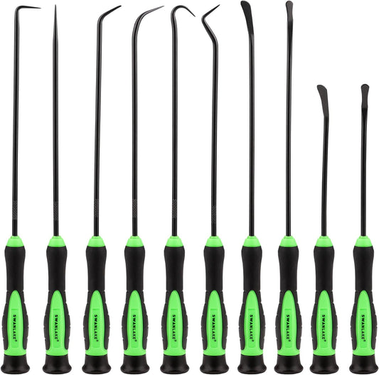 SWANLAKE 10-Piece Pick and Hook Set, Pick Tool Set for Car Auto Oil Seal/O-Ring Seal Gasket Pick Mini Hooks Puller Remover