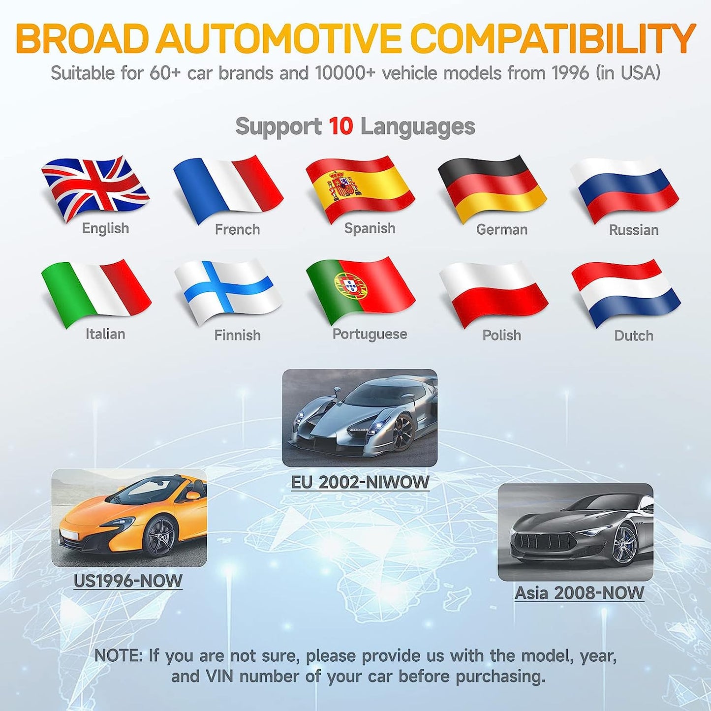 AD410 Pro 2-In-1 OBD2 Scanner and Battery Tester, OBD II Scanner Diagnostic Tool Check Engine Car Code Reader Scan Tool & 6V/12V Battery Analyzer Charging Cranking Test EVAP Live Data
