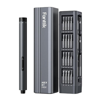 Fanttik E1 MAX 3.7V Mini Electric Screwdriver 50-In-1 Magnetic Bits 5/32''Hex Magnetic Storage, Repair Tool Set for Phone Camera Laptop 3D Printer - Hardware Cordless