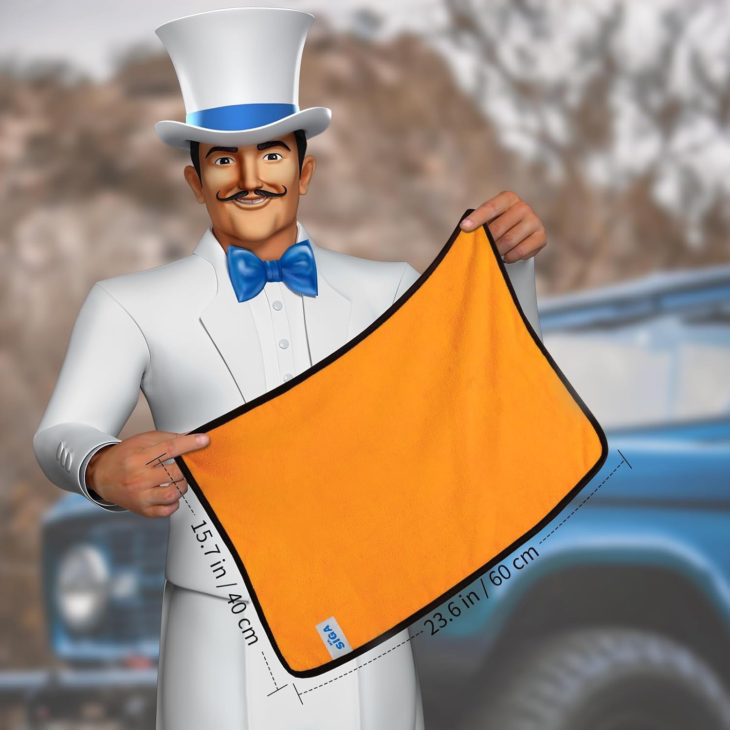 Premium Microfiber Cleaning Towels - Dual-Sided Car Wash & Detail Towels, Gold, 15.7"x23.6", 6 Pack