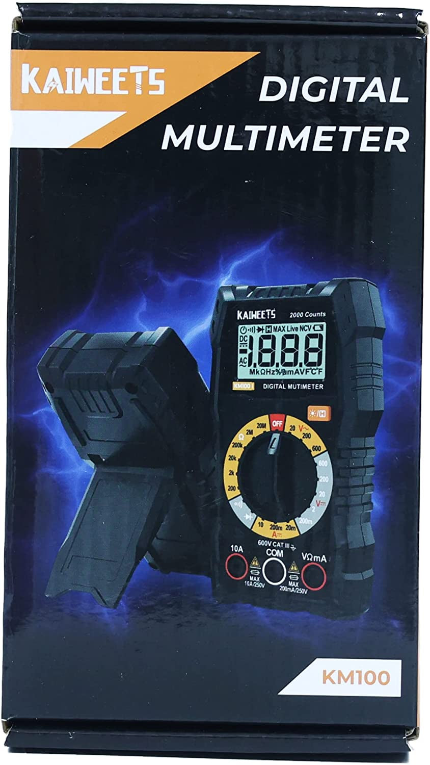 Multimeter 2000 Counts Digital Multimeter with DC AC Voltmeter, Ohm Volt Amp Test Meter and Continuity Test Diode Voltage Tester