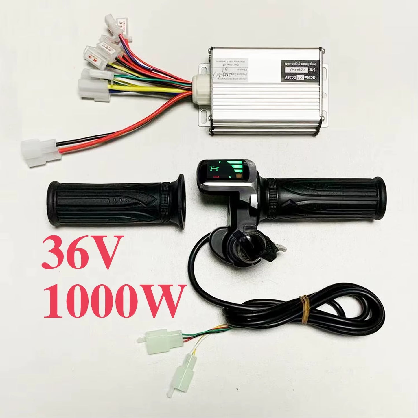 36V 1000W 30A E-Bike DC Brushed Motor Controller with LED Throttle Handlebar Kit for Chain Drive Electric Bicycle Scooter