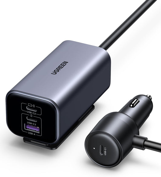 150W Car Charger Super Fast Charging, 4 Ports USB C Car Charger, PD 140W Gan, PPS 45W, SCP 22.5W, Clip Design, Compatible with Macbook, Ipad, Iphone 17 Pro Max, Galaxy S25/S24/S23