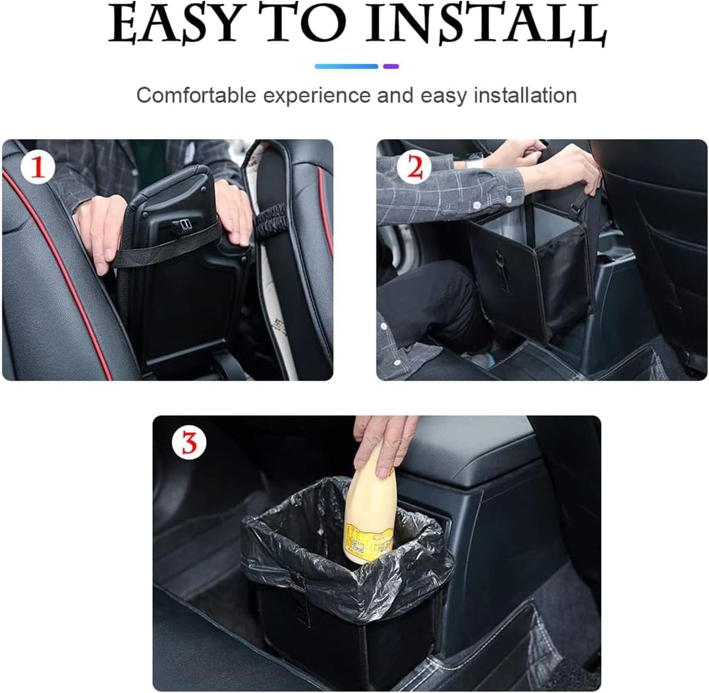 Foldable Hanging Car Trash Can, Waterproof Leakproof Car Interior Accessories Car Trash Bin, Multifunctional Car Storage Bag, Trash Can Storage Bag with Large Capacity for Car